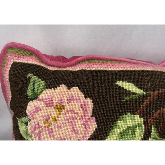 Vintage Floral Retro Nailponted Decorative Pillow 14x14 Unbranded Multicolor Zip - Picture 3 of 5